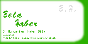 bela haber business card